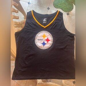 Women’s Pittsburgh Steelers Logo Athletic V-Neck Tank Top